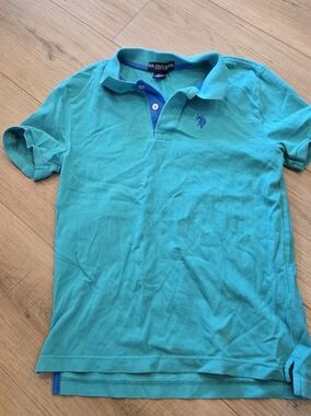 🫣 Teal Polo Shirt with Blue Trim